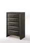 Dressers Chest Dresser - 32" X 17" X 48" Gray Oak Rubber Wood Chest HomeRoots