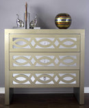 Dressers Dresser with Mirror - 37" X 19" X 35'.5" Champagne MDF, Wood, Mirrored Glass Cabinet with Drawers with Mirror Accents and Carved Front HomeRoots