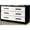 Dressers Perpetual Designed Wooden Dresser, White And Black Benzara