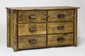 Dressers Tall Dresser - 55.5" X 20" X 32" Vintage Whiskey Wood 6 Drawer Dresser HomeRoots