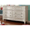 Dressers Voguish And Chic Wooden Dresser In Fairy Tale Style With Floral Carved Motif, White Benzara