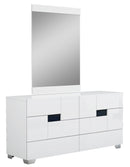 Dressers White Dresser - 30" Superb White High Gloss Dresser' HomeRoots
