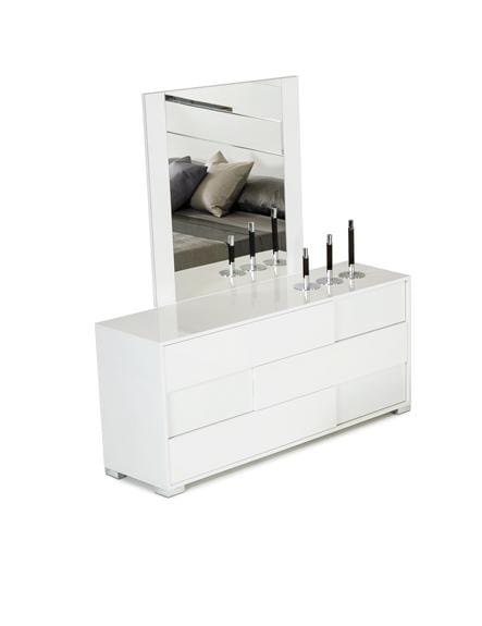 Dressers White Dresser - 30" White MDF and Metal Dresser HomeRoots