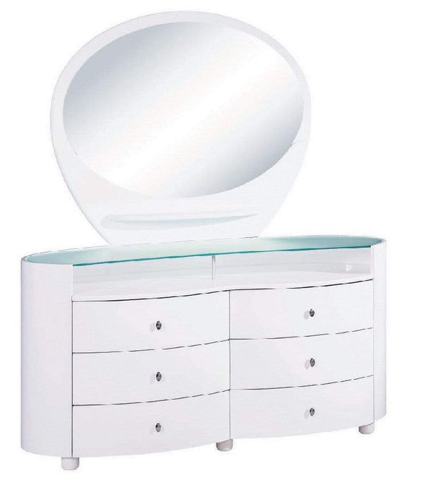 Dressers White Dresser - 31" Sophisticated White High Gloss Dresser HomeRoots