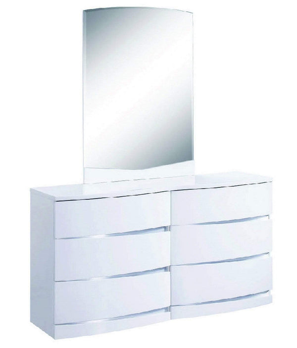 Dressers White Dresser - 32" Exquisite White High Gloss Dresser HomeRoots