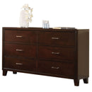 Wooden Dresser With 6 Storage Drawers  , Cappuccino Brown
