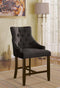 Drogo Counter Height Chair (Set-2), Gray Fabric & Walnut-Armchairs and Accent Chairs-Gray-Fabric Wood-JadeMoghul Inc.