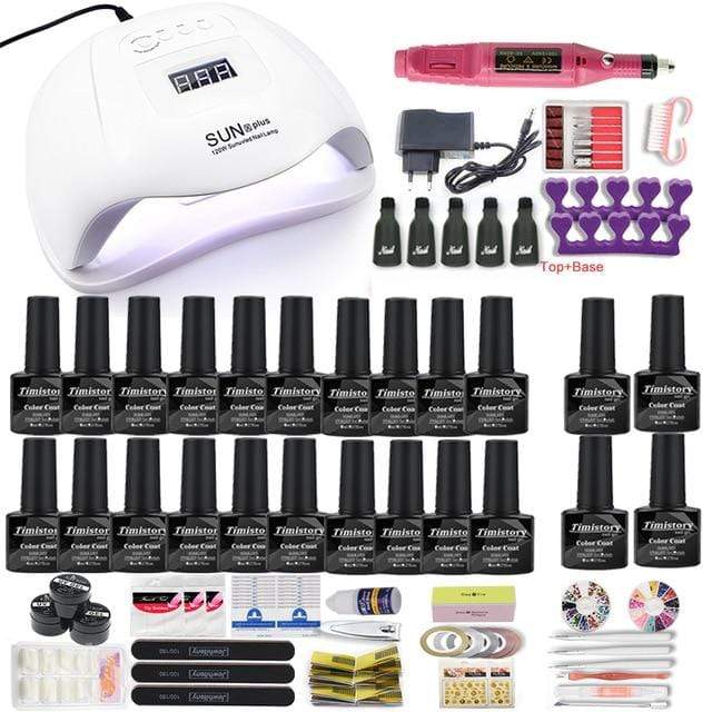 Dropshipping 30/20/10 Color Nail Gel Polish Set 120W Nail Lamp Manicure Set Acrylic Kit With High Quality 20W Nail Drill Machine AExp