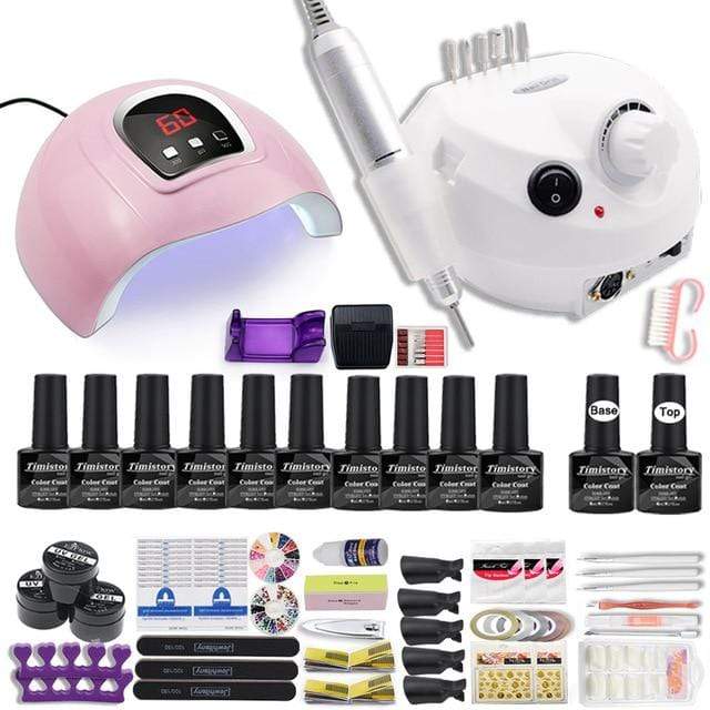 Dropshipping 30/20/10 Color Nail Gel Polish Set 120W Nail Lamp Manicure Set Acrylic Kit With High Quality 20W Nail Drill Machine AExp