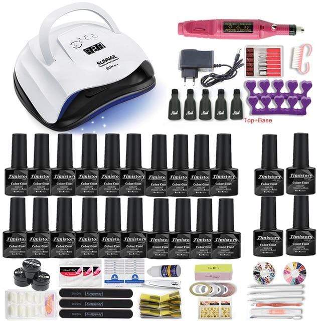 Dropshipping 30/20/10 Color Nail Gel Polish Set 120W Nail Lamp Manicure Set Acrylic Kit With High Quality 20W Nail Drill Machine AExp
