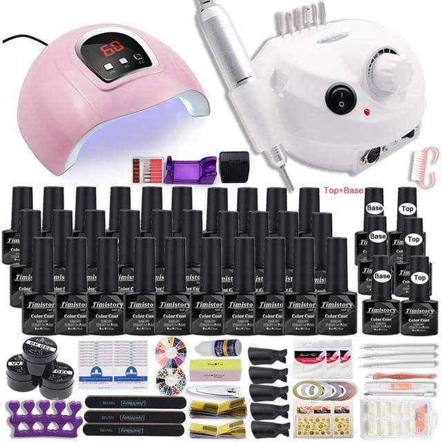Dropshipping 30/20/10 Color Nail Gel Polish Set 120W Nail Lamp Manicure Set Acrylic Kit With High Quality 20W Nail Drill Machine AExp