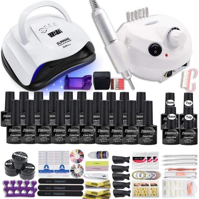 Dropshipping 30/20/10 Color Nail Gel Polish Set 120W Nail Lamp Manicure Set Acrylic Kit With High Quality 20W Nail Drill Machine AExp