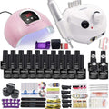 Dropshipping 30/20/10 Color Nail Gel Polish Set 120W Nail Lamp Manicure Set Acrylic Kit With High Quality 20W Nail Drill Machine AExp