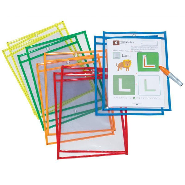 DRY ERASE POCKETS 10 ASST COLORS ST-Arts & Crafts-JadeMoghul Inc.