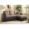 Dual-Tone Reversible Sofa Chaise With Two Accent Pillows, Brown-Living Room Furniture-Brown-Leather Wood-JadeMoghul Inc.