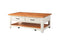 Dual Tone Wooden Coffee Table With Two Drawers, Antique White and Honey Tobacco Brown-Coffee Tables-White, Brown-Pine-JadeMoghul Inc.