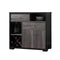 Dual-Tone Wooden Wine Cabinet, Black & Distressed Gray-Cabinets-Black And Gray-MDF Wood-JadeMoghul Inc.