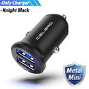 Dual USB Car Charger Adapter 4.8A Mini Metal Car-Charger Mobile Phone Car USB Charger Auto Charge 2 Port 24W for Samsung iPhone-Black Car Charger-JadeMoghul Inc.