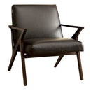 Dubois Contemporary Chair In Brown Finish-Living Room Furniture Sets-Brown-Wood Leather-JadeMoghul Inc.