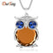 DuoTang High Quality Vintage Necklaces Zinc Alloy Crystal Jewelry Owl Necklace Pendant Long Popcorn Chain Necklace For Women-Silver Orange-JadeMoghul Inc.