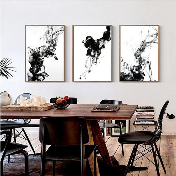 Dynamic Abstract Ink Canvas Paintings Chinese Black White Poster Print Nordic Wall Art Picture for Living Room Home Office Decor-10x15cm no frame-pattern 1-JadeMoghul Inc.