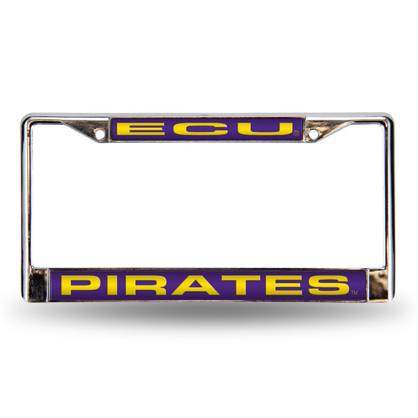 Ford License Plate Frame East Carolina Purple Laser Chrome Frame