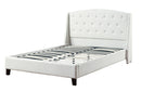 Eastern King Bed,White Bonded Leather-Platform Beds-White-Solid pine plywood Poplar wood bonded leather-JadeMoghul Inc.