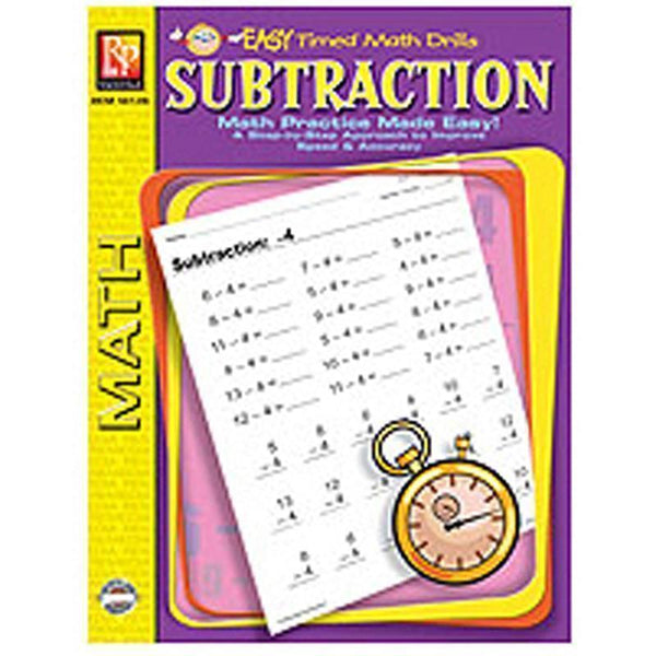 EASY TIMED MATH DRILLS SUBTRACTION-Learning Materials-JadeMoghul Inc.