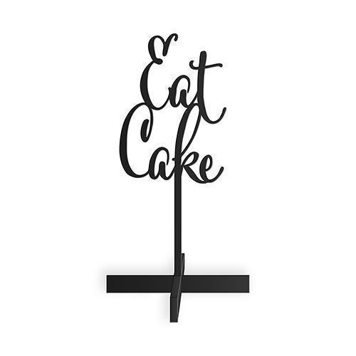 Eat Cake Acrylic Sign - Black (Pack of 1)-Wedding Signs-JadeMoghul Inc.