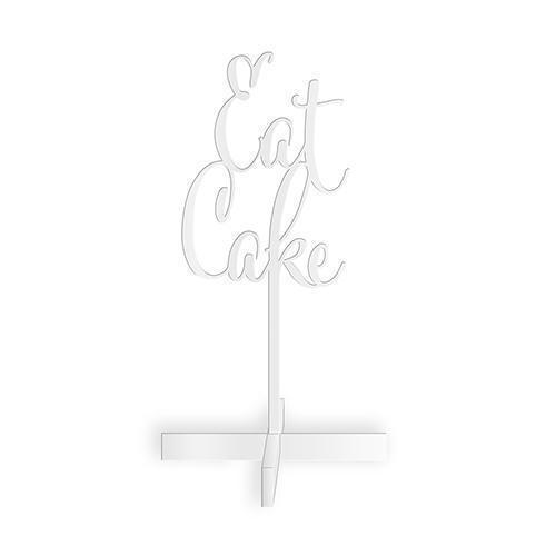 Eat Cake Acrylic Sign - White (Pack of 1)-Wedding Signs-JadeMoghul Inc.