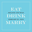 Eat, Drink, Marry Favor / Place Cards Indigo Blue (Pack of 1)-Table Planning Accessories-Candy Apple-JadeMoghul Inc.