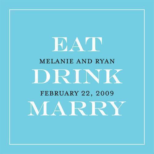Eat, Drink, Marry Favor / Place Cards Indigo Blue (Pack of 1)-Table Planning Accessories-Chocolate Brown-JadeMoghul Inc.