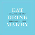 Eat, Drink, Marry Favor / Place Cards Indigo Blue (Pack of 1)-Table Planning Accessories-Copper Orange-JadeMoghul Inc.