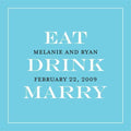 Eat, Drink, Marry Favor / Place Cards Indigo Blue (Pack of 1)-Table Planning Accessories-Fuchsia-JadeMoghul Inc.