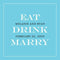 Eat, Drink, Marry Favor / Place Cards Indigo Blue (Pack of 1)-Table Planning Accessories-Fuchsia-JadeMoghul Inc.