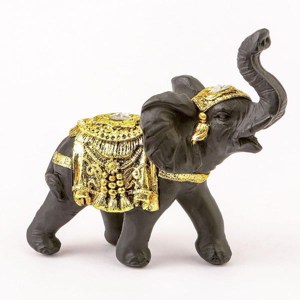 Ebony with gold accents elephant - small size-Wedding Cake Accessories-JadeMoghul Inc.