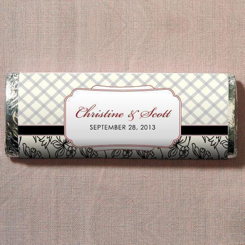 Eclectic Patterns Nut Free Gourmet Milk Chocolate Bar Vintage Pink (Pack of 1)-Wedding Candy Buffet Accessories-Classical Green-JadeMoghul Inc.