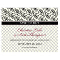 Eclectic Patterns Save The Date Card Vintage Pink (Pack of 1)-Weddingstar-Classical Green-JadeMoghul Inc.