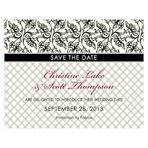 Eclectic Patterns Save The Date Card Vintage Pink (Pack of 1)-Weddingstar-Classical Green-JadeMoghul Inc.