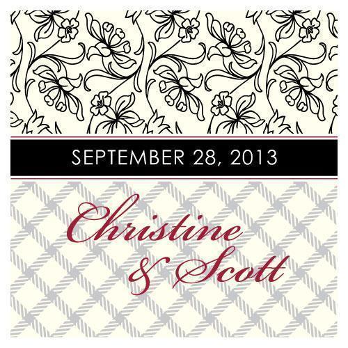 Eclectic Patterns Square Tag Vintage Pink (Pack of 1)-Wedding Favor Stationery-Black-JadeMoghul Inc.