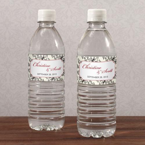 Eclectic Patterns Water Bottle Label Vintage Pink (Pack of 1)-Wedding Ceremony Stationery-Black-JadeMoghul Inc.