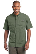 Eddie Bauer - Short Sleeve Fishing Shirt. EB608-Woven Shirts-Seagrass Green-4XL-JadeMoghul Inc.