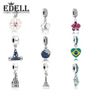 EDELL Magic Hat Eiffel tower 925 Silver Jewelry Charm Beads Castle Pendants Women DIY Fashion Jewelry heart-shaped-Green-JadeMoghul Inc.