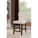 Effie Counter Height Chair White, Set of 2-Armchairs and Accent Chairs-White-Linen Fabric Wood Foam-JadeMoghul Inc.