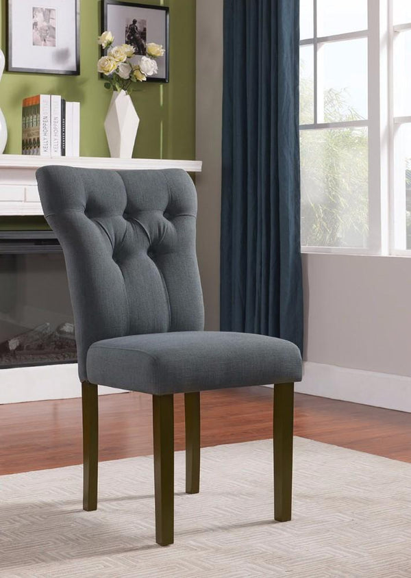 Effie Side Chair, Gray, Set of 2-Armchairs and Accent Chairs-Gray-Linen Fabric Wood Foam-JadeMoghul Inc.