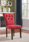 Effie Side Chair, Red, Set of 2-Armchairs and Accent Chairs-Red-Linen Fabric Wood Foam-JadeMoghul Inc.