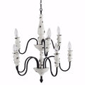 Effortlessly Sublime 8-Arm Chandelier-Chandeliers-White-metal ceremic-JadeMoghul Inc.