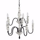 Effortlessly Sublime 8-Arm Chandelier-Chandeliers-White-metal ceremic-JadeMoghul Inc.