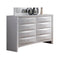 Eight Drawers Wooden Dresser with Bevel Drawer Fronts, White-Bedroom Furniture-White-Wood And Metal-JadeMoghul Inc.