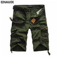 EINAUDI New England Style Men Summer Short Pants Knee Length Military Cargo Camouflage Shorts Loose Bermuda Trousers 5497-army green-34-JadeMoghul Inc.
